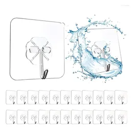 Crows 10 / 20pcs Adhésif transparent Adhésif Imperméable Huile à l'huile réutilisable Hook mural épais de service lourd pour salle de bain de cuisine