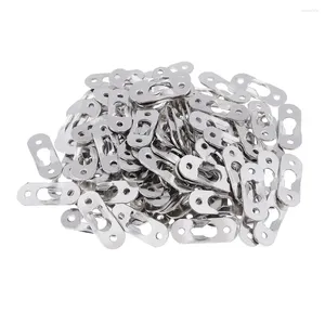 Hooks 100 stuks Sliver vergulde metalen sleutelgat foto hanger bevestigingen zilveren meubniture hardware 37 x 13,5 mm voor harde muren