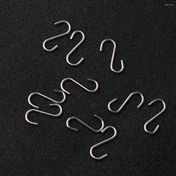 Ganchos 100PCS DIY Mini en forma de S Perchas de acero inoxidable resistente Accesorio de joyería de metal