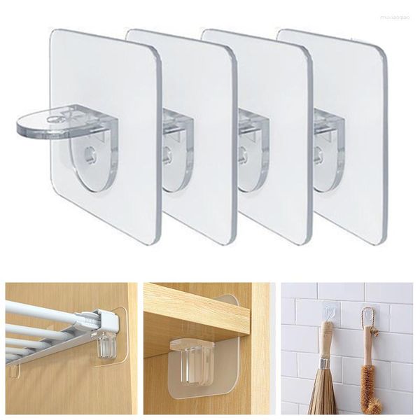 Ganchos 10 Uds. Clavijas adhesivas de soporte para estante, sin perforar clavos en lugar de soportes, Clips para armario, colgadores de pared, Hardware