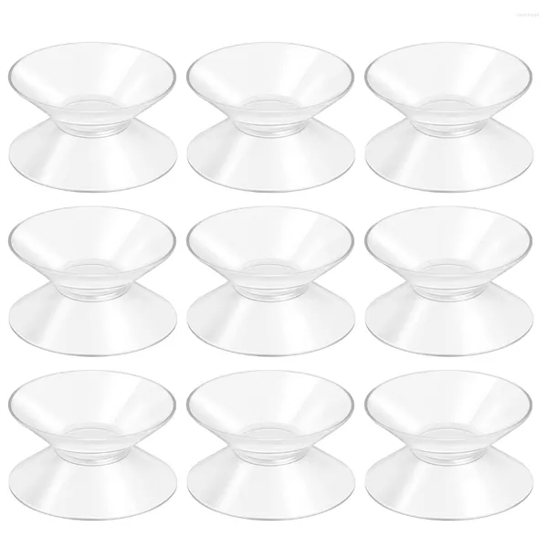 Ganchos 10PCS Ventosas de doble cara Lechón transparente para espaciadores de mesa de vidrio Espejo 30MM