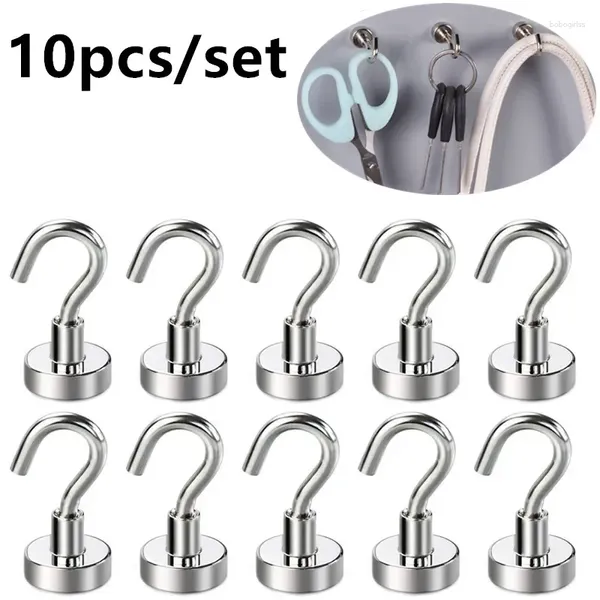 Crochets 10pcs Lne12 Magnet Multipurpose Keys Portez pour le mur à charge de chargement à la maison Home Kitchen Storage Strong magnétique