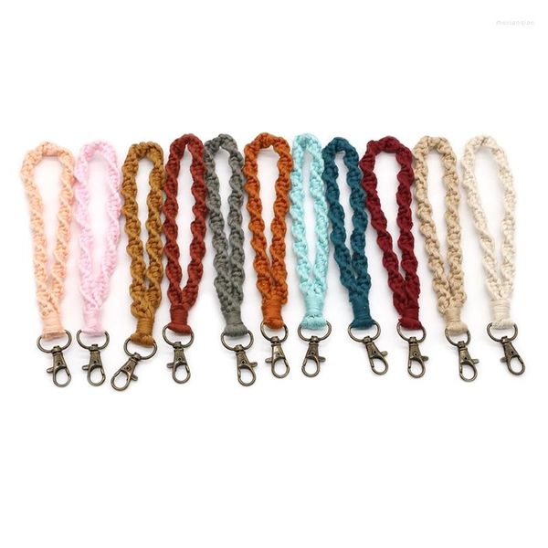 Ganchos 11 Piezas Mujer Boho Macrame Llavero Pulsera Pulsera Hecha A Mano Trenzado Mano Muñequera Cordón