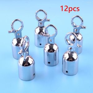 Ganchos 12 Unids 25mm Cuerda Barrera Tapón Cordón Tapas Finales Plata Heavy Duty Gancho Colgante Con Cierre Automático