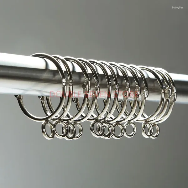 Hooks 12pcs 5 cm de acero inoxidable Cortina de ducha circular de acero ANILLAS ANTIS