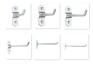 Hooks 1pc gat bord haak stalen hanger schuine hanger hardware gereedschap hamer/tang wandbevestiging 25/50/75/100/150/200 mm opslagrek