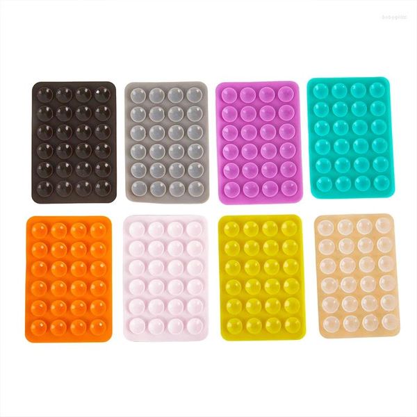 Crochets 1 pièces ventouse en Silicone carré simple face 24 particules étui en cuir universel pour téléphone portable