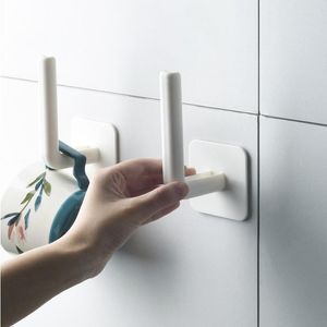 Haken 2 pc's l-vormige punch-vrije haak muur gemonteerd multi-functie kleding hoeden hangen hanger keukenrek rol badkamer papieren houder