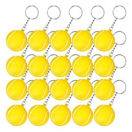 Hooks 20 Pack Tennis Ball Yellow Keychains voor feestgunsten School Carnival beloningszak Geschenkvullers Sports Souvenir