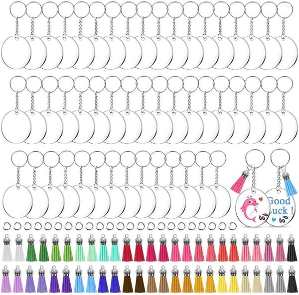 Hooks 200pcs / ensemble bricolage rond en acrylique clés clés en cuir coloré en cuir pavage de pavage / cintre de voiture