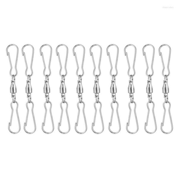 Crochets 20 pièces pivotant double Clips vent Spinner cintres suspendus auto-rotatif roulement crochet rotatif petite fleur panier mangeoire