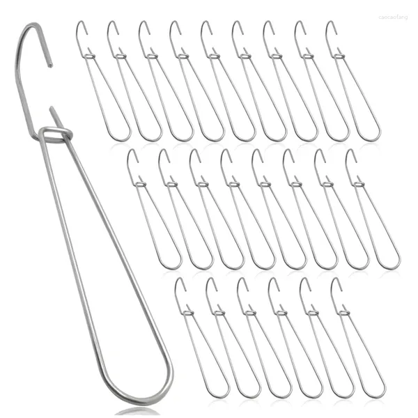 Hooks 24 PCS 7.3 pulgadas de costura de patrón de metal que hace que la percha colgante sea fácil de usar plateado