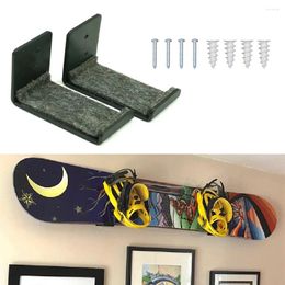 Crochets 2pcs Snowboard Hanger Mur Mur de rangement Rack de rangement en acier Support d'affichage Longboard surf Longboard