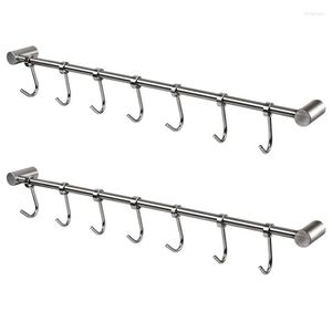 Crochets 2X Cuisine Rail Rack Mur Monté Ustensile Suspendu Cintre En Acier Inoxydable