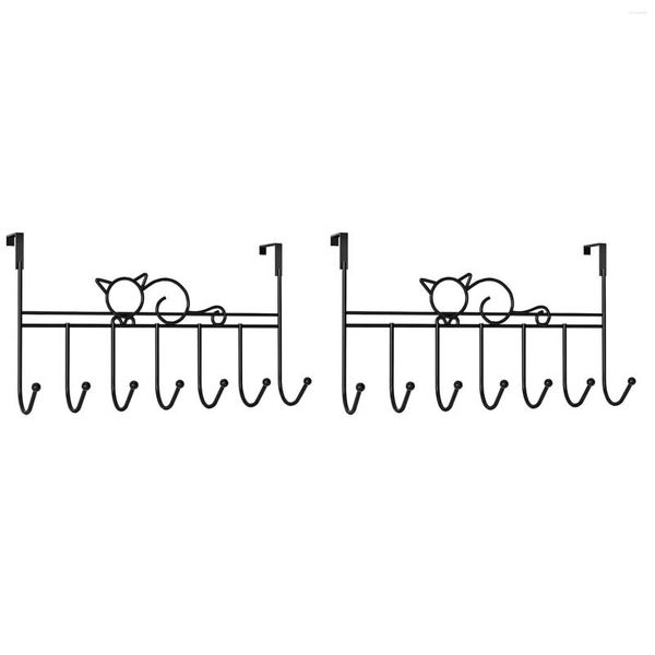 Ganchos 2x sobre el gancho de la puerta Percha de baño Abrigo Ropa Sombrero Bolsa Toalla Colgando Rack para almacenamiento de cocina casera