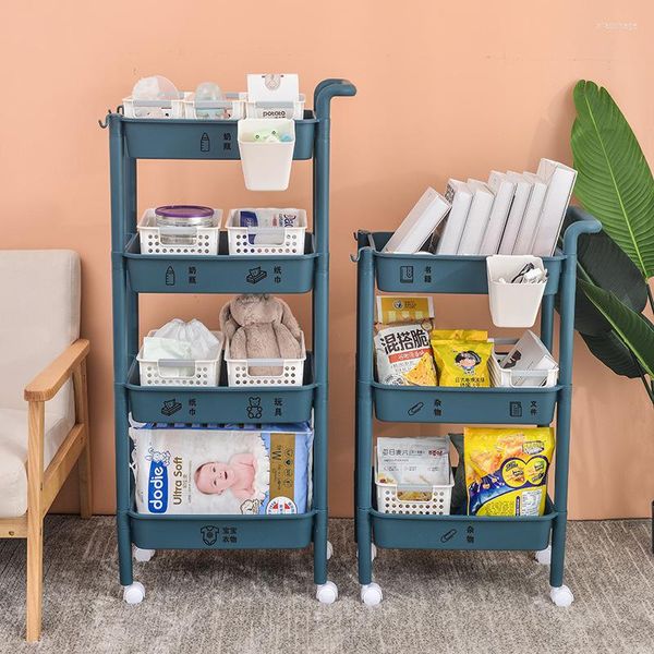 Ganchos de 3 a 4 niveles, carrito con ruedas, carrito de almacenamiento rodante, cocina móvil, baño, estante de pared ordenado, organizador de armario de despensa para sala de estar