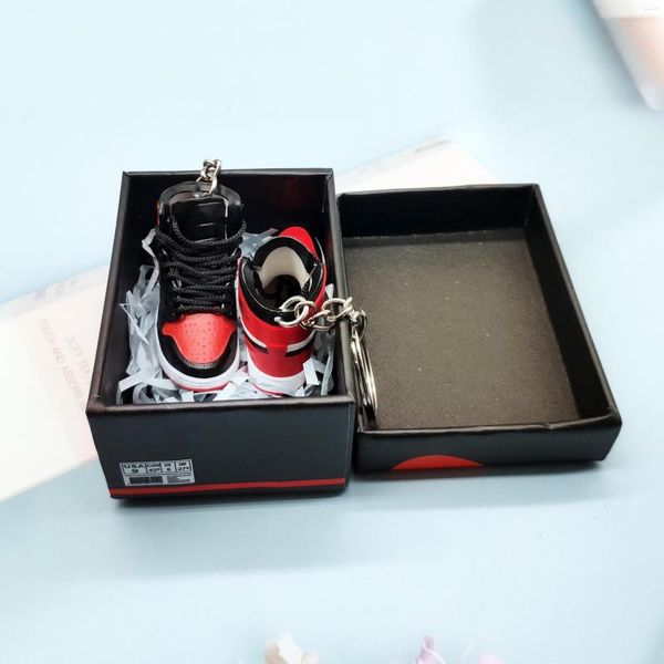 Ganchos 3D Mini zapatillas de deporte Llavero Teléfono móvil Llavero Colgante Zapatos deportivos Caja de regalo Traje Regalos Par de With247d
