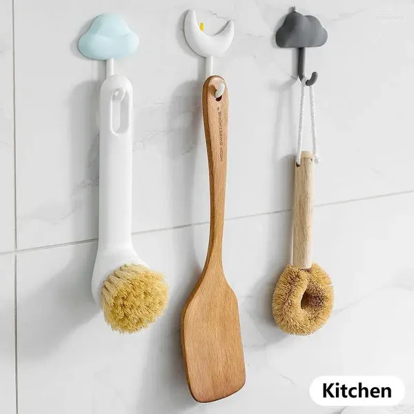 Crochets 3 pièces crochet mural multi-usages auto-adhésif monté cintre étanche pour salle de bain douche cuisine Garage extérieur