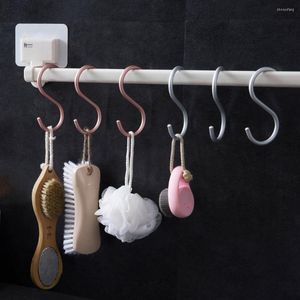 Haken 3 -stks roestvrij staal S -vormige huiskeuken badkamer kleding hanger kleding opbergrek gereedschapsreling houder