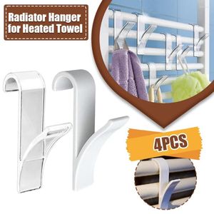 Haken 4 stks hanger voor verwarmde handdoek radiator rail rail bad haak houder kleding badkamer drogen sjaalrek jas houders