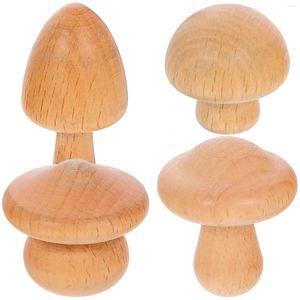 Crochets muraux en bois pour manteau de champignon, 4 pièces, pour cuisine et salle de bains, sans clous