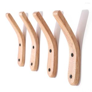 Haken 4pcs wand gemonteerd jas decoratief houten rek houten voor hangende toetsen jassen tassen v-vormige hoed hangers organisator