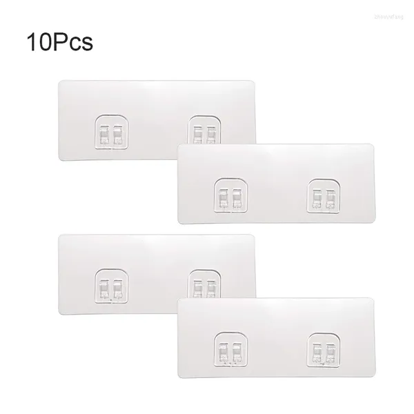 Ganchos 5/10 Uds. Gancho adhesivo impermeable de plástico transparente para estante de baño de cocina adhesivo adhesivo fuerte para pared