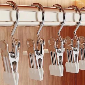 Hooks 5/10pcs roestvrijstalen wasklassende kledingstukken draagbare washaakhangers kleding pennen sokken hangende clip huiskast garderobe organisator