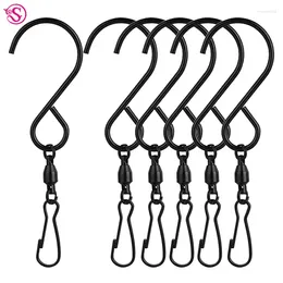 Ganchos 5/10 Uds Clips giratorios de acero inoxidable giro suave para colgar hilanderos de viento campanas herramientas de fiesta de cristal