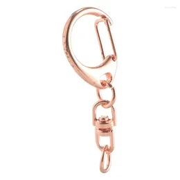 Hooks 50 PCS Rose Gold Keychain Spring Snap Key Ring met ketting en springringen DIY -onderdelen voor ambachtelijke hangende gesp