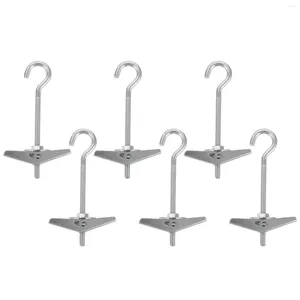 Haken 6 pc's poster paal vliegtuig haak haak wandmontage plafond hanger gemonteerde kleren swag rack gipsplaatje schakelopname fixing