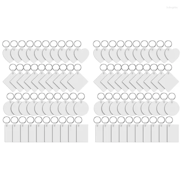 Ganchos 80 Uds. Tablero de transferencia térmica de MDF en blanco llavero de impresión por sublimación para máquina de prensado en caliente regalo creativo