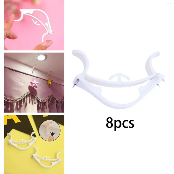 Hooks 8pcs Banner de gancho de esquina Accesorios colgantes Globos Garland Bunting Techo Muro