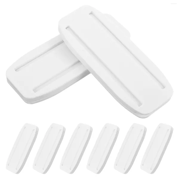 Crochets 8pcs Punch- Free Adapter Fixer Strip Fixator Fournitures ménagères (Blanc)