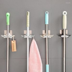 Hooks ABS Mop Clip Broom Strangez de stockage Multifinection Adhesive Brush Brush Spoon Pan Savon Liquide Savon Rack Strong Rack