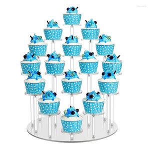 Présentoir à cupcakes en acrylique à crochets, 16 niveaux, Transparent, organisateur de desserts pour fête d'anniversaire, mariage, support de gâteau domestique 2024