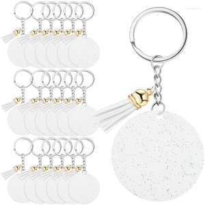 Crochets Acrylique Porte-clés Blanc 1,97 Pouce Glitter DIY Gland