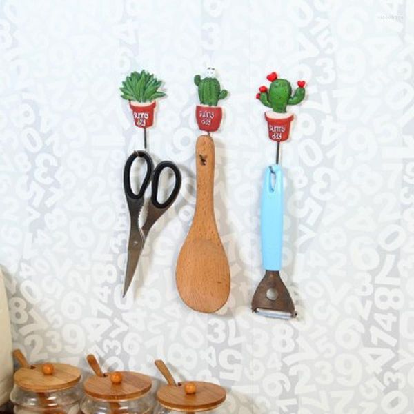 Crochets artificiels Cactus crochet mural pratique Pot de fleur mignon plante clé adhésif support cintre organisateur salle de bain cuisine décor à la maison