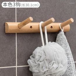Crochets Bambou Bois Crochet Tenture Murale Sac Écouteur Clé Serviette Anti-rouille Étagère Vêtements De Stockage