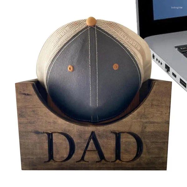 Crochets Boîte de baseball Boîte de rangement en bois avec papa Rack d'affichage élégant en bois sculpté pour le bourse