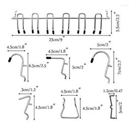 Crochets Boutiques panneau perforé en acier inoxydable outil de rangement mur 81 pièces équipement organisateur robuste cheville argent Durable