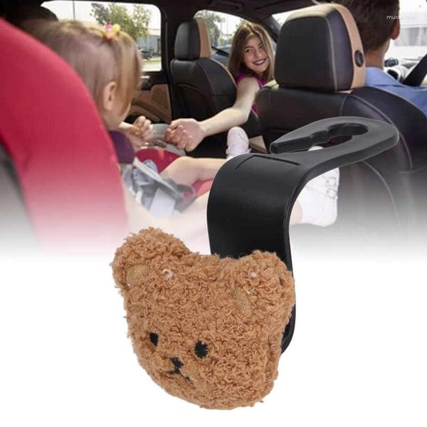 Crochets siège de voiture arrière appuie-tête crochet Portable mignon ours en peluche décor pour bouteille bavoir bébé fournitures
