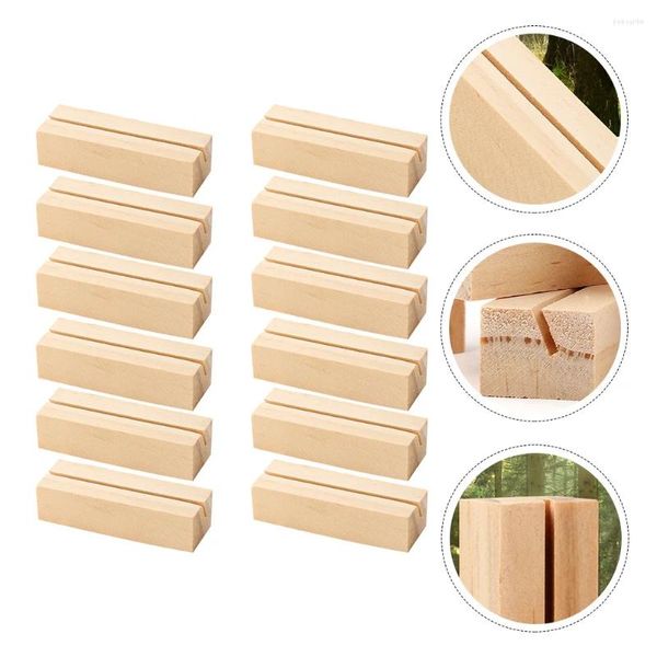 Hooks Carte Holder Business Clip Wood Memo Cartes Rectangular Woodo Po Stand Picture Table Momening Decor