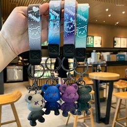 Hooks Chameleon Bear High-End Niche Key Chain Exquisite Female Car Pendant Adorn Cute Bag Online Rood