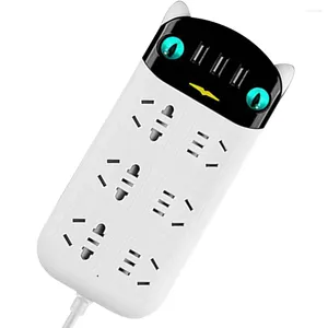 Ganchos para toma de carga, expansor de salida eléctrica, extensores de interruptor de extensión con puertos USB, tira de alimentación de enchufe plano retardante de llama