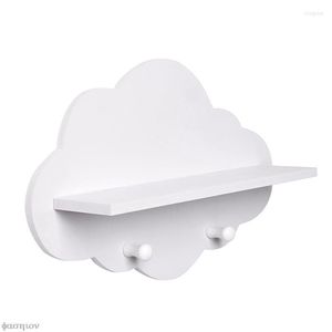 Estante de madera con forma de nube para colgar en la pared