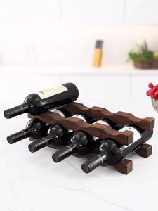 Hooks Creative Black Walnut Red Wine Rack Wood Solid Multi couches Boutelles Holder Table de table Organisateur