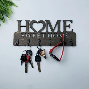 Haken Creatief Sleutelontwerp Wanddecoratie Rek 1pc Gemonteerd Sweet Home Decoratieve Houder Metalen Hanger Voor Voordeur Keuken