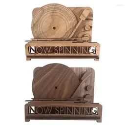 Haken Creatief Speelt Nu Record Houten Muurstandaard Plank Hangende Mount Display Opslaghouder Woondecoratie