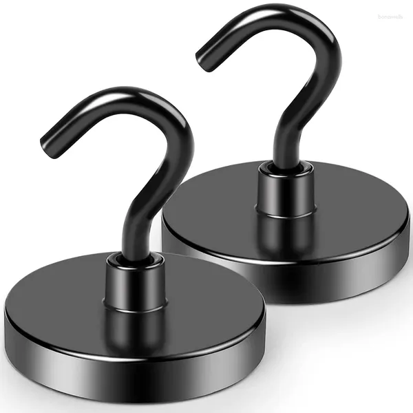 Hooks D36mm Black Aimant avec revêtement époxy Hourdeux Super Strong adapté au bureau de travail de la cuisine à domicile